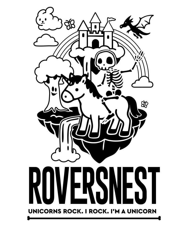 Roversnest Unicorn Hoodie - Zwart