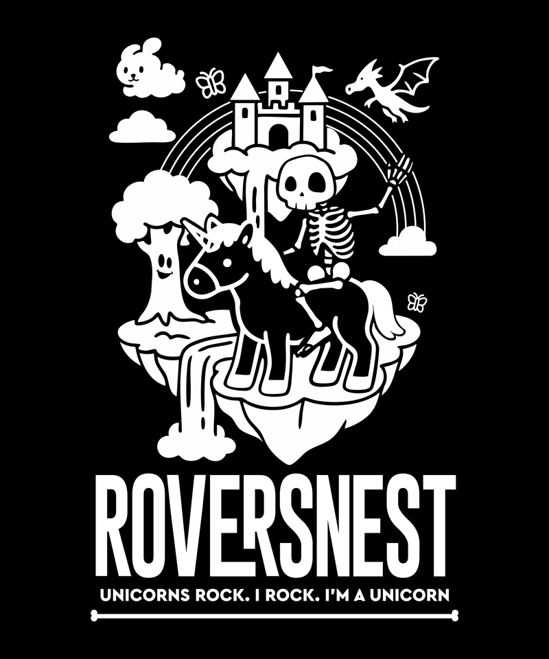 Roversnest Unicorn T-shirt - Zwart